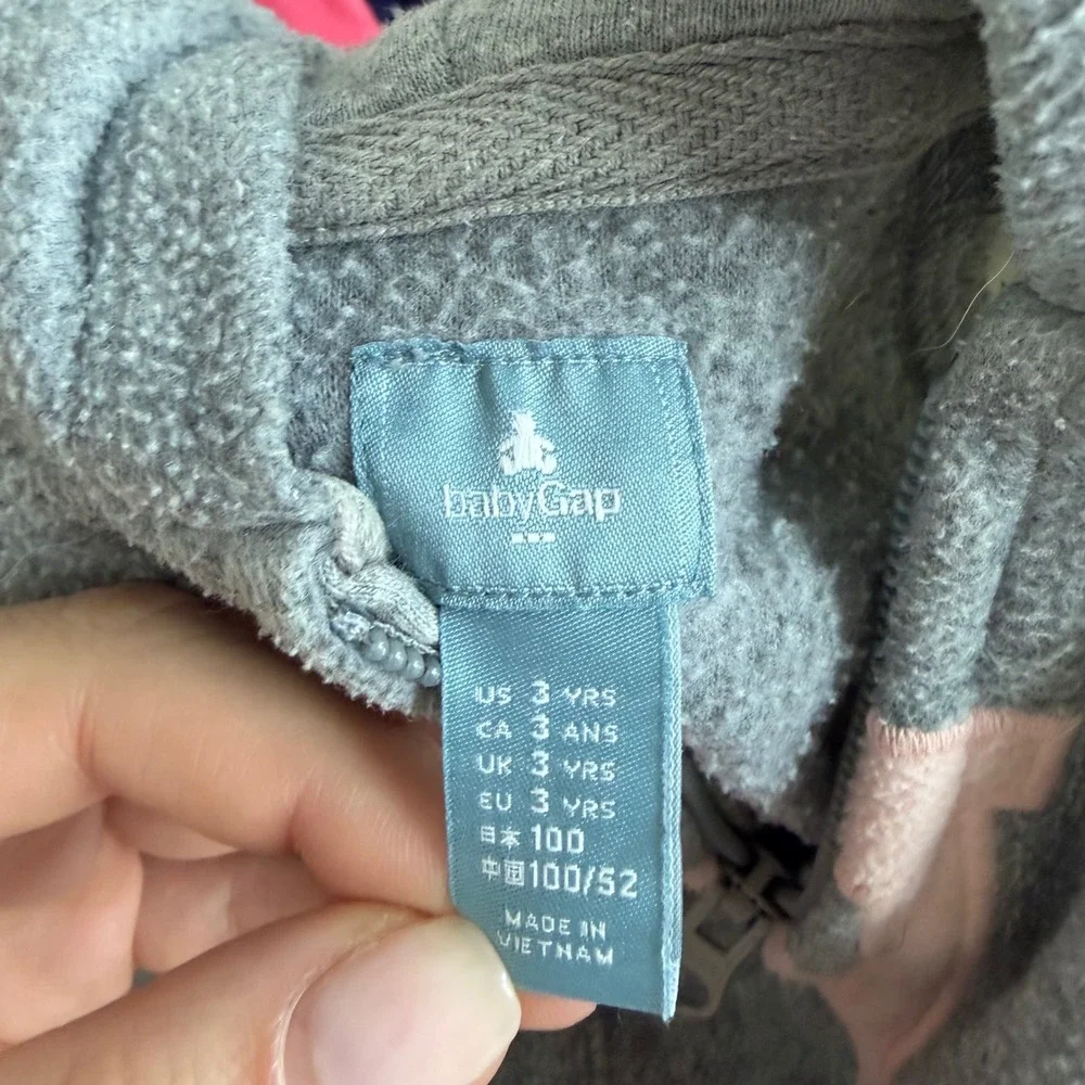 Vintage 90s BabyGap‎ Fleece Logo Hoodie Size 3T